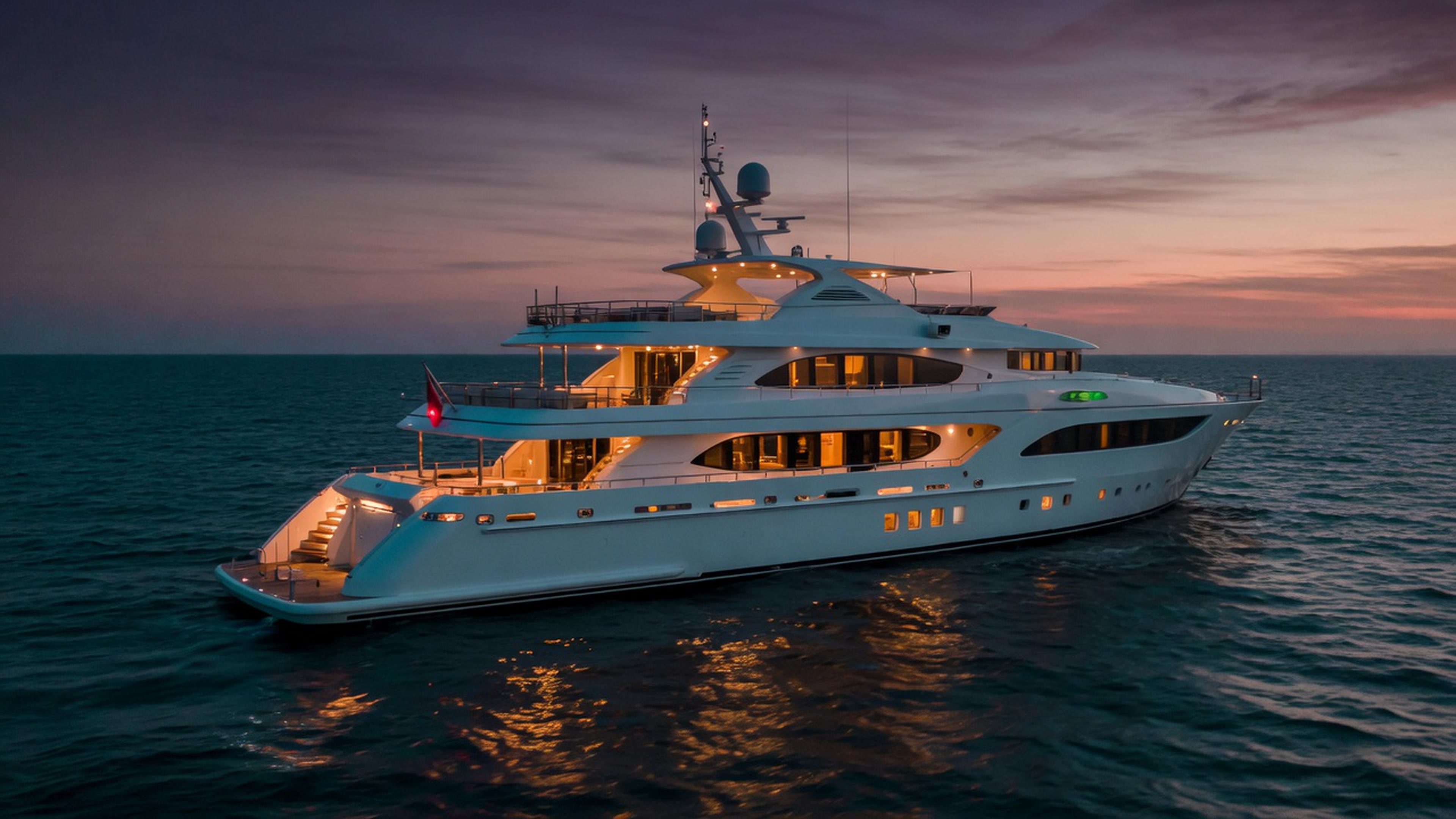 Yacht cutting a clean wake